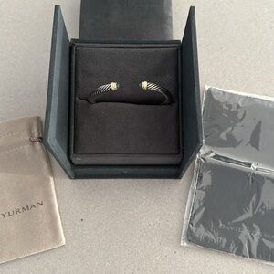 David Yurman Cable Flex Bracelet in Sterling Silver with 14K Yellow Gold, topaz